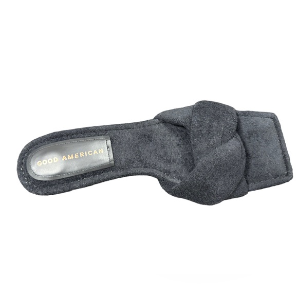 NEW Good American Terry Kickstand Mule Black Size 10 - Picture 2 of 10